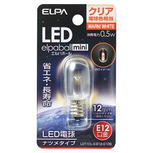 ELPA LED電球 ナツメ形 15lm(クリア・電球色相当) elpaballmini LDT1CL-G-E12-G106 返品種別A