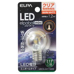 ELPA LED電球 ミニボール電球形 45lm(クリア・電球色相当) elpaballmini LDG1CL-G-E17-G246 返品種別A｜joshin