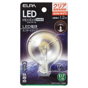ELPA LED電球 ミニボール電球形 45lm(クリア・電球色相当) elpaballmini LDG1CL-G-E17-G266 返品種別A｜joshin