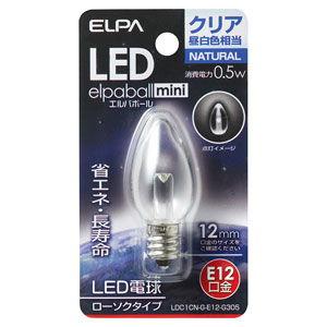 ELPA LEDローソク球(クリア昼白色相当) elpaball mini(エルパポール ミニ) L...