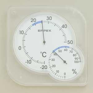 ELPA 温度計・湿度計(クリアホワイト) ELPA OS-01(W) 返品種別A
