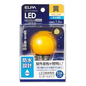ELPA LED電球 ミニボール電球形(黄色) elpaballmini LDG1Y-G-GWP25...