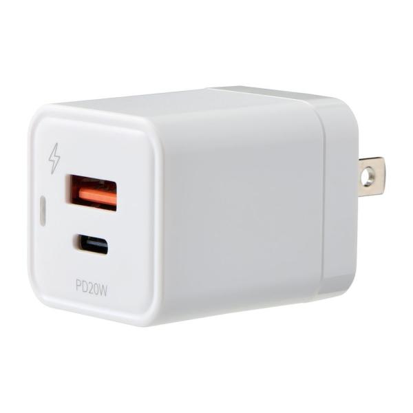 ELPA 耐雷USB充電器A＆C付PD20(ホワイト) CHR-SP20ACWH 返品種別A