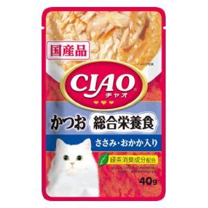 CIAOパウチ 総合栄養食 かつお ささみ おかか 40g いなばペットフード 返品種別B