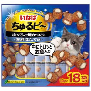 ちゅるビ〜 まぐろと焼かつお 海鮮ほたて味 10g×18袋 いなばペットフード 返品種別B