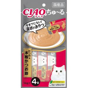 CIAO ちゅ〜る かつお＆本格かつお節 14g×4本 いなばペットフード 返品種別B