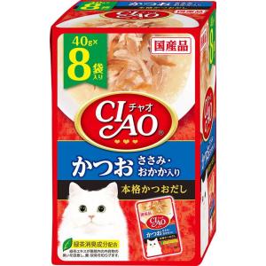 チャオ パウチ かつお ささみ おかか入り 40g×8袋 いなばペットフード 返品種別B