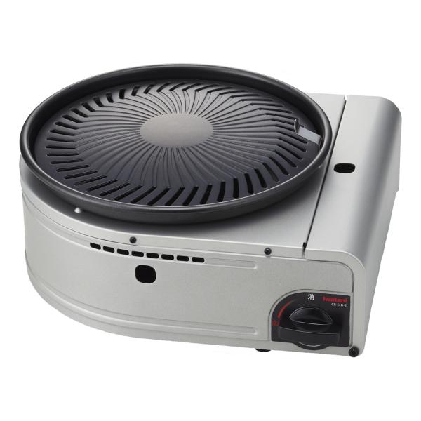 イワタニ カセットグリル シルバー＆ブラック Iwatani カセットガス スモークレス焼肉グリル「...