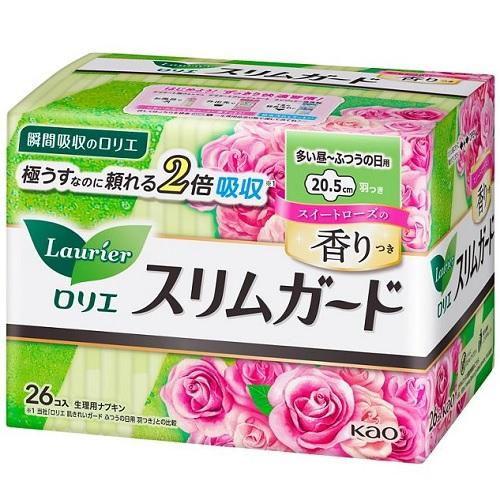 ロリエ スリムガード スイートローズの香り 多い昼〜ふつうの日用 羽つき 26コ入 花王 返品種別A
