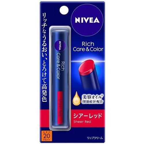 ニベア リッチケア＆カラーリップ シアーレッド 2g 花王 返品種別A