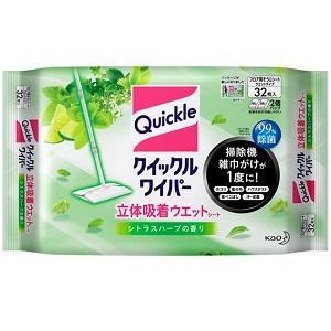 クイックルワイパー 立体吸着ウエットシート シトラスハーブの香り 32枚入 花王 返品種別A