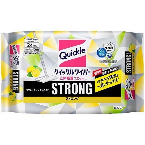 クイックルワイパー立体吸着ウエットシートストロング リフレッシュレモンの香り 24枚 花王 返品種別...