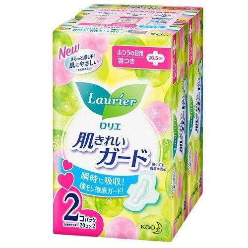 ロリエ 肌きれいガード昼用 羽つき 20コ入×2 花王 返品種別A