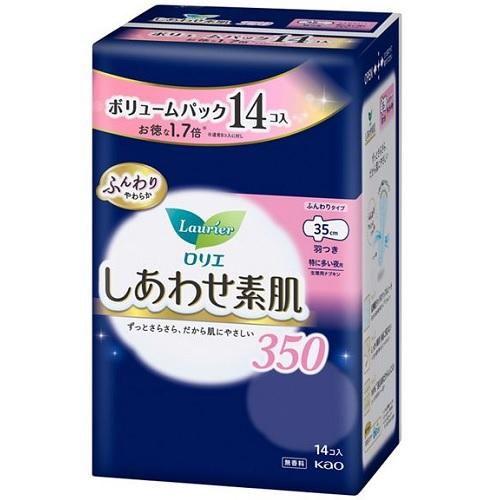 ロリエしあわせ素肌 ボリュームパック 特に多い夜用35cm 羽つき 14個 花王 返品種別A