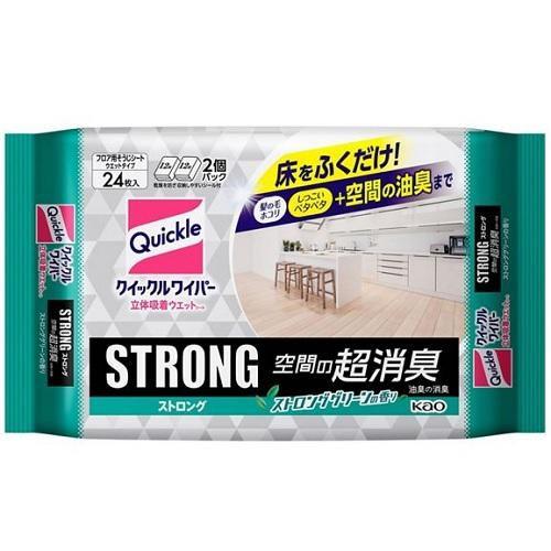 クイックルワイパー 立体吸着ウエットシート ストロング 空間の超消臭 24枚入 花王 返品種別A