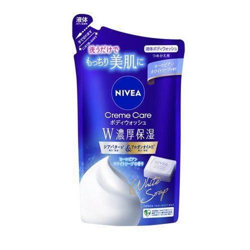ニベア クリームケアボディウォッシュ W濃厚保湿 ヨーロピアンホワイトソープの香り つめかえ用 34...