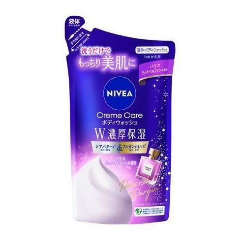 ニベア クリームケアボディウォッシュ W濃厚保湿 パリスリッチパルファンの香り つめかえ用 340m...
