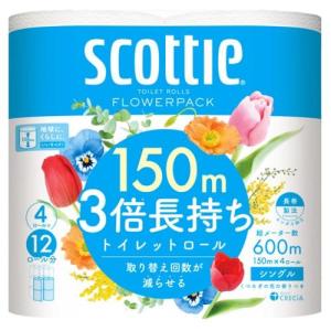 スコッティ フラワーパック 3倍長持ち 4ロール(シングル) 日本製紙クレシア 返品種別A