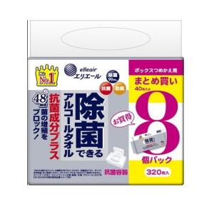 エリエール除菌抗菌成分プラスボックスつめかえ40枚×8個 大王製紙 返品種別A｜joshin