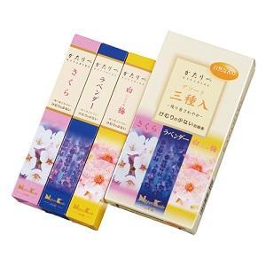 お線香 三種入(さくら/ ラベンダー/ 白梅) 約140g 日本香堂 かたりべ 返品種別A｜joshin