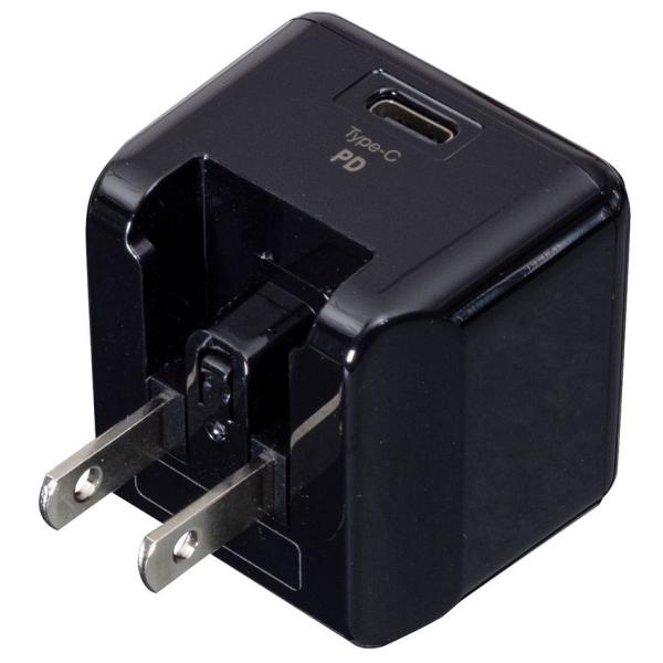 ナカバヤシ 18W PD充電対応 USB Type-C 1ポート充電器(ブラック) JYU-ACU0...