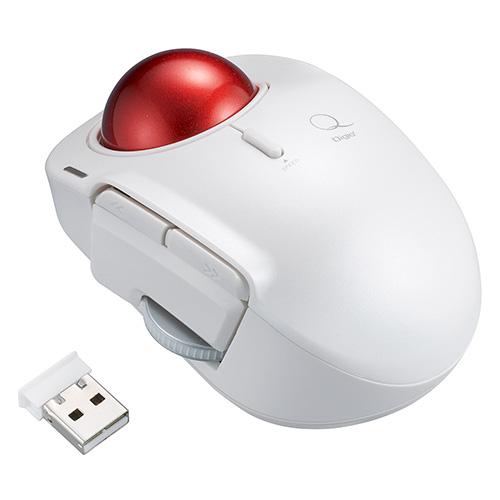 ナカバヤシ (Qシリーズ)小型 無線 5ボタン レーザー式 人差し指 トラックボール(ホワイト) M...