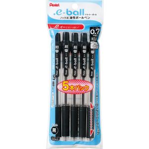 ぺんてる 油性ボールペン.eボール(0.7 黒 5本パック) XBK127-5 返品種別A