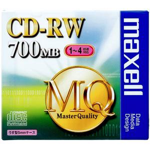 マクセル データ用 4倍速対応CD-RW 1枚パック 700MB CDRW80MQ.S1P 返品種別...