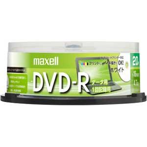 マクセル デ−タ用16倍速対応DVD-R20枚パック 4.7GB ホワイトプリンタブル DR47PWE.20SP 返品種別A｜joshin