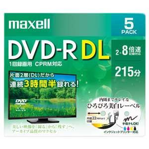 マクセル 8倍速対応DVD-R DL 5枚パック8.5GB ホワイトプリンタブル DRD215WPE...