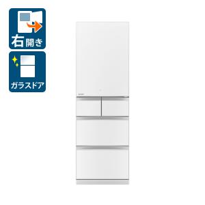(標準設置 送料無料) 三菱 455L 5ドア冷蔵庫 (右開き)(クリスタルピュアホワイト) MITSUBISHI Bシリーズ MR-B46G-W 返品種別A