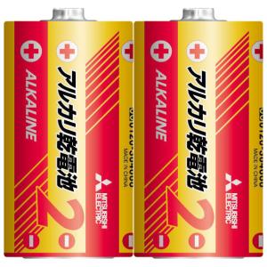 三菱 アルカリ乾電池単2形 2本パック MITSUBISHI Joshin オリジナル Basic ...