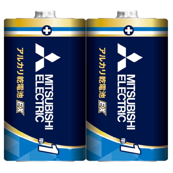 三菱 アルカリ乾電池単1形 2本パック MITSUBISHI EXシリーズ LR20EXR/ 2S ...