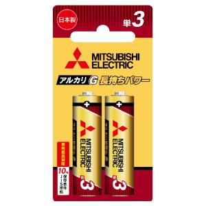 三菱 アルカリ乾電池単3形 2本パック MITSUBISHI アルカリGシリーズ LR6GR/ 2BP 返品種別A｜joshin