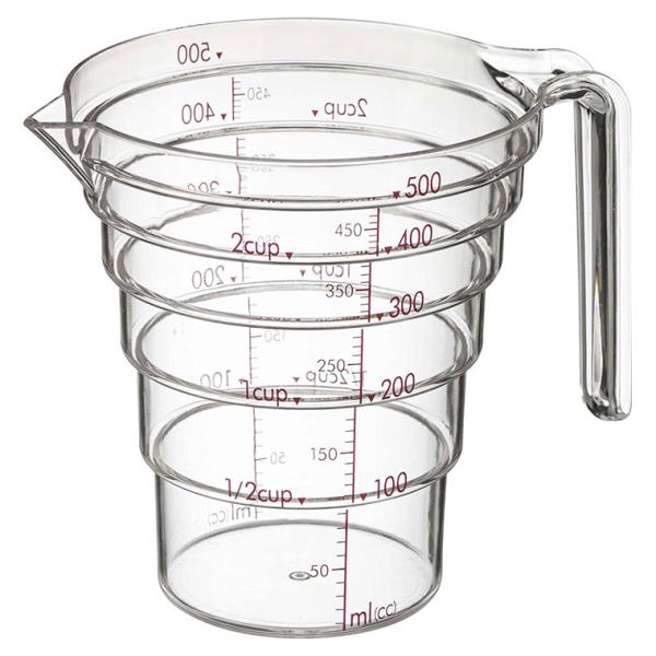 山崎実業 電子レンジ対応 段々計量カップ 500ml(クリア) 2700 返品種別A