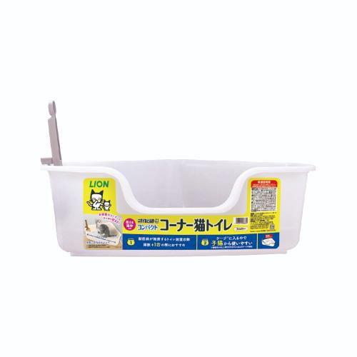 ニオイをとる砂専用 コンパクトコーナー猫トイレ ライオン 返品種別A