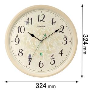 リズム 電波掛け時計日本野鳥の会 四季の野鳥 報時掛時計413 8MN413SR38 返品種別A
