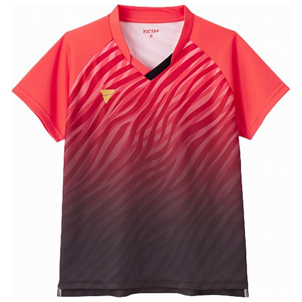 ヴィクタス レディース 卓球 ゲームシャツ V-LGS502(レッド・サイズ：2XL)  返品種別A