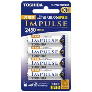 東芝 ニッケル水素電池 単3形(4本入) TOSHIBA IMPULSE 高容量タイプ TNH-3AH-4P 返品種別A｜joshin