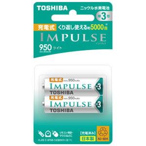 東芝 ニッケル水素電池 単3形(2本入) TOSHIBA IMPULSE ライトタイプ TNH-3LE-2P 返品種別A｜joshin