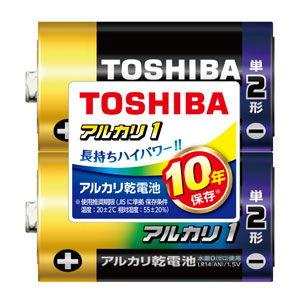 東芝 アルカリ乾電池単2形 2本パック TOSHIBA アルカリ1 LR14AN-2KP 返品種別A