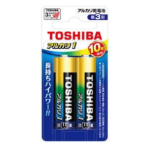 東芝 アルカリ乾電池単3形 2本パック TOSHIBA アルカリ1 LR6AN-2BP 返品種別A｜joshin