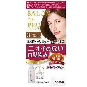 サロンドプロ 無香料ヘアカラー 早染め乳液(白髪用)3 明るいライトブラウン ダリヤ 返品種別A｜joshin