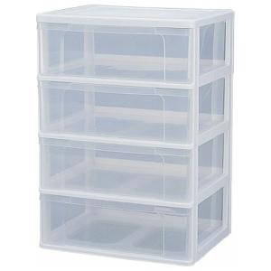 IRIS OHYAMA（アイリスオーヤマ） ワイドチェスト 4段 N654/クリア