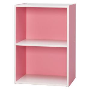 アイリスオーヤマ カラーボックス 2段 (ピンク/ オフホワイト) IRIS CBボックス CX-2-PI 返品種別A