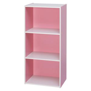 アイリスオーヤマ カラーボックス 3段 (ピンク/ オフホワイト) IRIS CBボックス CX-3-PI 返品種別A