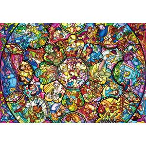 テンヨー ディズニー オールスター ステンドグラス ピュアホワイト ぎゅっと266ピースジグソーパズル 