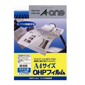 エーワン OHPフィルム PPC(モノクロコピー)用 A4判 ノーカット 20枚 A-one 27054(エ-ワン) 返品種別A｜joshin