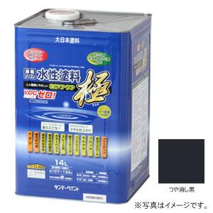 サンデーペイント 水性塗料 ECOアクア 極 つや消し黒 14L #276516 