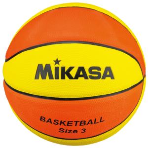 ミカサ バスケットボール 3号球(ゴム)(イエロー×オレンジ) 返品種別A｜joshin